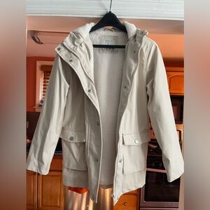 Girls size medium fleece lined raincoat